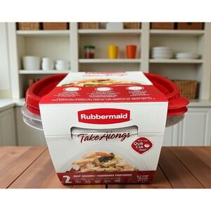 Rubbermaid Take Alongs Deep Squares Bowls Set Of 2 - 5.2 Cups Kitchen Containers